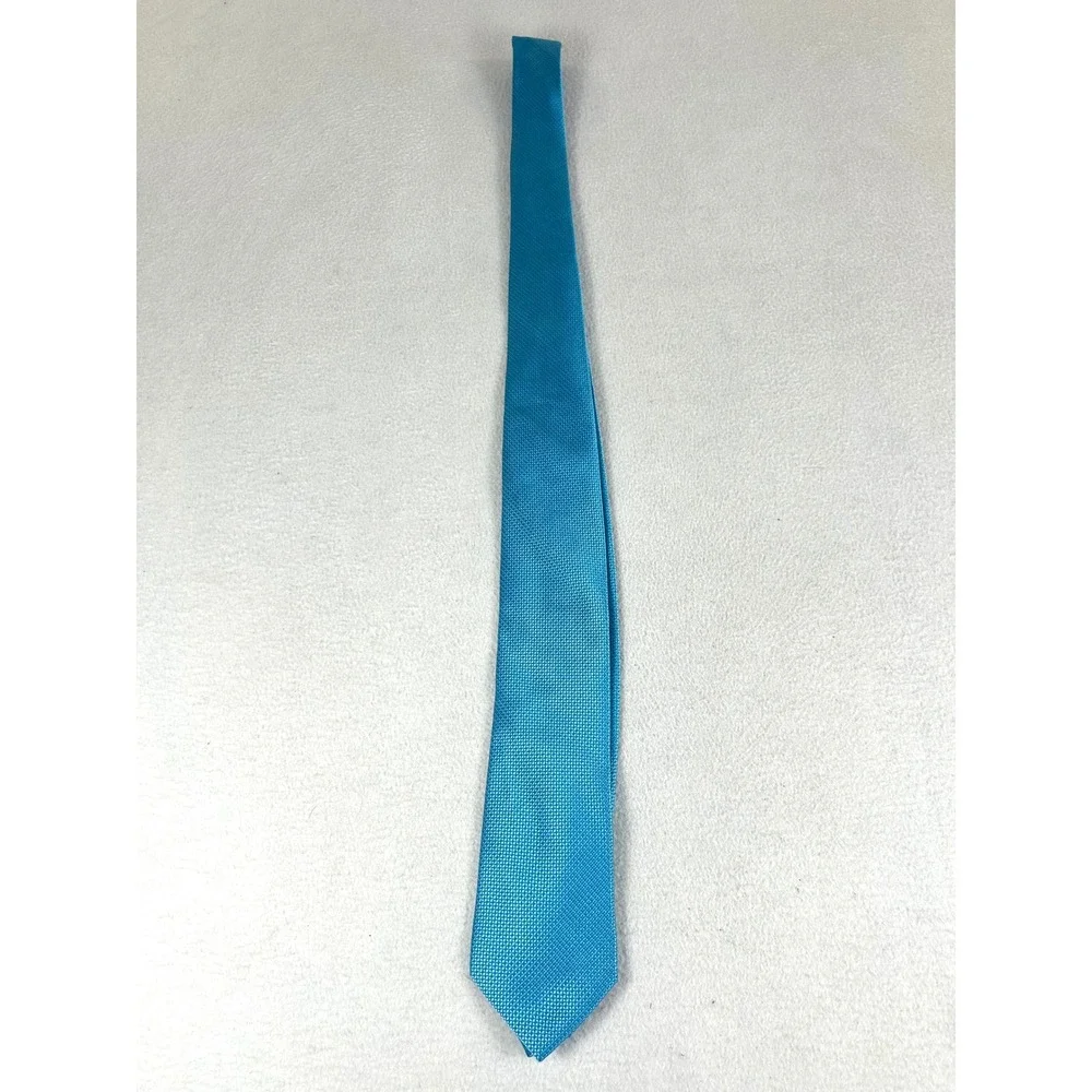 Stafford Necktie Mens One Size Teal Blue Textured Silk Business Professional